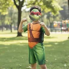 Fantasia Infantil Tartaruga Ninja Rafael Com Mascara Realista