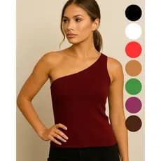 Blusa Feminina Nula Manga Um ombro só CANELADA
