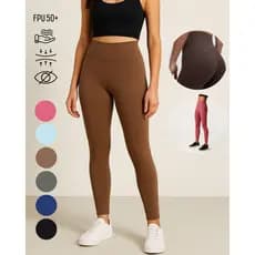 Calça Legging Feminina Esportiva Academia Fitness Joga Pilates Poliamida Proteção UV50+