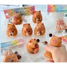 Brinquedo Squishy Mochi Bichinho Capivara Macio de Apertar Kit 1/2/3/5/10/20/30