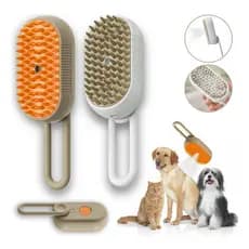 Escova A Vapor Para Gatos Cães 3 Em 1 Escovas Elétricas De Pêlos Pentes De Massagem Animais De Estimação Remoção