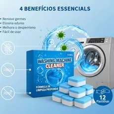 Pastilha Limpa Lavadora: Limpeza Profunda, Remove Manchas e Bactérias - Fácil e Rápido
