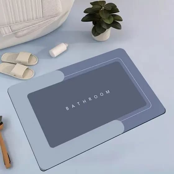 Tapete Retangular Multifuncional Para Banheiro Absorção Rápida, Antiderrapante