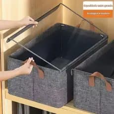 Caixa Organizadora Dobrável Multiuso Com Tampa Feita em TNT Resistente E Ecológico