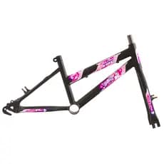 Kit Quadro E Garfo Ultra Bikes Feminino Chrome Line Rebaixado Aro 20 Freios V-Brake
