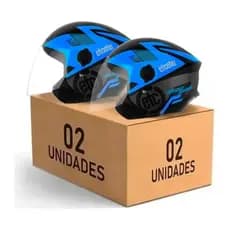 Kit 2 Capacetes Moto Aberto Etceter Open Viseira Cristal Feminino Masculino Urbano Esportivo Oferta