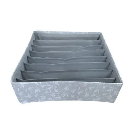 Organizador de Gaveta Roupas com 8 Compartimentos - Cinza