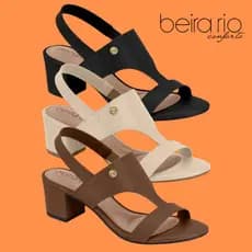 Sandália Feminina Beira Rio Elástico Salto Bloco 8246.1211 Confortável