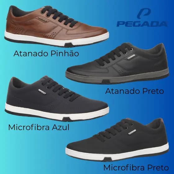 Sapatenis Pegada Masculino Calce Fácil Elastico Ortopédico Confortável