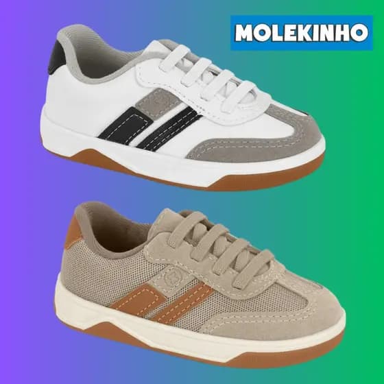 Tenis Infantil Molekinho Conforto Casual Calce Facil Elastico | Lançamento! | Original Molekinho!