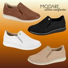 Tênis Modare Ultraconforto Zíper Calce Fácil Antiderrapante | Produto Original Modare | Várias Cores