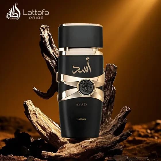 Perfume Árabe Asad Lattafa Preto Masculino Intenso e Oriental 100ml