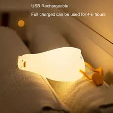 Lâmpada Led Noturna De Silicone Com Desenho De Pato Luminária De Patinho Fofo com suporte celular