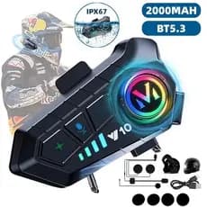 Fone de Ouvido de Capacete Moto Bluetrooth Controle De Voz Y10 IPX6 à prova d'água Intercom