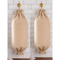2 Puxa Sacos Cozinha Lavanderia Tecido Oxford Dispenser Organizador de Sacolas Preto ESCOLHA A COR DO SEU KIT