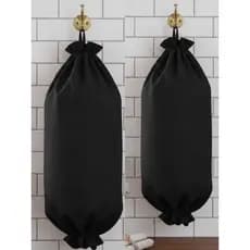 2 Puxa Sacos ou Porta Sacola Preto Neutro Cores Lisas Tecido Lavável Suporte Parede ESCOLHA A SUA COR