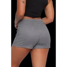 Short Feminino Canelado Cós com Elastico Conforto Estilo Moda Verão