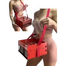 Expositor porta Doces brigadeiros de andar até 70 UN com trava na gaveta e pegador - Vermelho