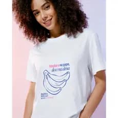 Camiseta T-shirt Blusa Feminina Branca Sublimada em Poliéster