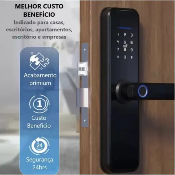 Sistema de língua portuguesa Fechadura Digital Biométrica Eletronica Touch Biometria