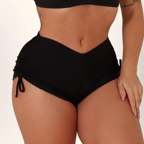 Shorts Sunkini Calcinha Sunquini Biquíni Forrado com Ajuste Lateral Moda Praia e Piscina