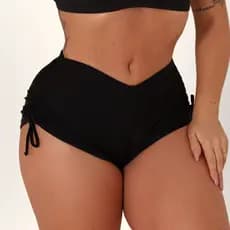 Shorts Sunkini Calcinha Sunquini Biquíni Forrado com Ajuste Lateral Moda Praia e Piscina