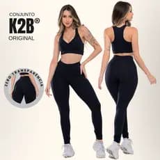 Conjunto Academia Original K2B Top Alta Sustentação e Calça Legging Zero Transparência