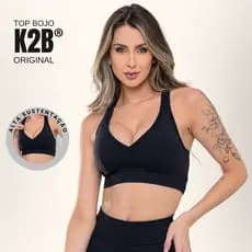 Top Nadador Alta Sustentação com Bojo Original K2B Academia Poliamida