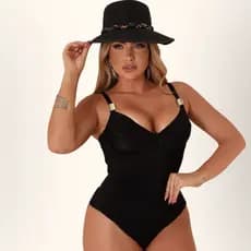 Maiô Feminino Com Bojo Alças Ajustáveis e Calcinha Fio Duplo Moda Praia Elegante