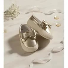 Slip On Infantil Com Laço Ouro