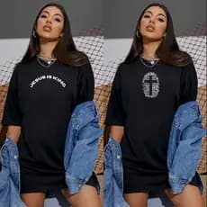 Kit 2 Blusas Femininas Cristã Academia Camiseta Evangélica Oversized Fitness Lançamento
