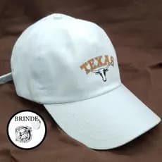 Boné TEXAS Retro Branco Basebol Ny New York Aba Curva Masculino e Feminino Regulagem Fitão