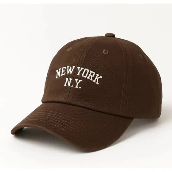Boné Ny New York Marrom Unissex Retro Basebol Aba Curva Boné Masculino e Feminino Regulável Estiloso