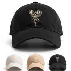 Boné Aba Curva Casual Nirvana Anjo Rock Grunge Banda Musica Moda Urbana Qualidade Masculino Feminino Ajustável