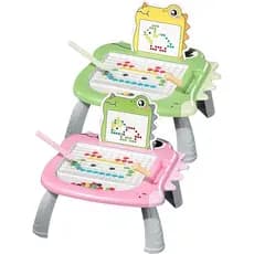 Lousa Mesa Magnetica Dinossauro Infantil Brinquedo Educativo com Pinos Coloridos e Caneta