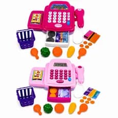 Brinquedo Caixa Registradora com Calculadora Som Bipagem Acessórios Infantil