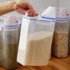 KIT 2 Pote Hermético 2,5L com Copo Medidor Bico Dosador Cozinha Lavanderia Multiuso