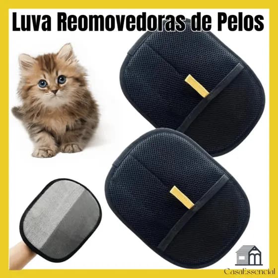Luvas de Remoção de Pelos para Pets com Limpeza Eletrostática Gato Cachorro Luva Removedora de pelos