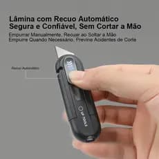 Estiletes Profissionais Retráteis com Lâmina Afiada - Papelão e Cartão para Encomendas, artesanato e Escritório
