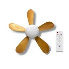 Ventilador de Teto Amaderado c/ Lâmpada LED e Controle Remoto 30W NEW