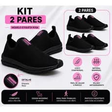 KIT 2 PARES Tenis Meia Feminino Conforto e Estilo