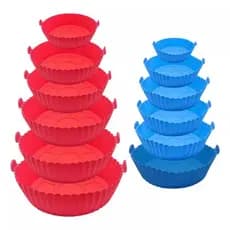 Kit Forma Assadeira Airfryer Silicone Reutilizável Antiaderente 6 Unidades em Varios Tamanhos