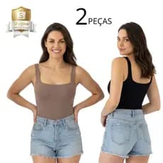 Regata Alça Feminina Decote Quadrado Blusa Alçinha Blusinha Suplex Premium Feminino Blusa