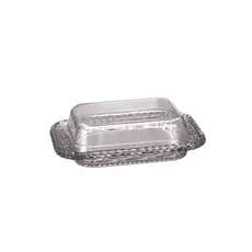 Porta Manteiga Manteigueira Decorada Cristal ou Fume