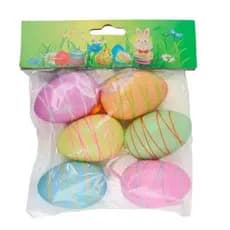 Enfeite de Páscoa Ovos Decorados Glitter 6 Peças