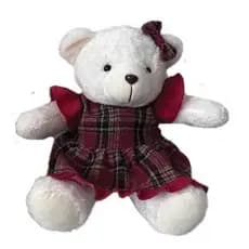 URSO NATALINO XADREZ VERMELHO VARIADOS  30CM