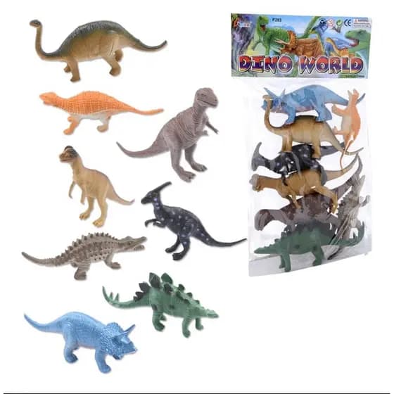 8 Peças Dinossauros De Borracha Miniatura Maquete Coleção