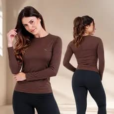 Camiseta Manga Longa Blusa Térmica Feminina Proteção Uv Comprida