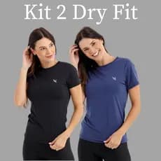 Kit 2 Blusas Feminina Dri Camiseta Treino Academia UV50+ Dryfit