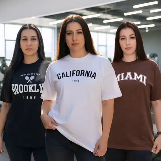 Kit 3 Camiseta Oversized Feminina Blusão Camisetão Conforto Algodão Treino Academia Fitness